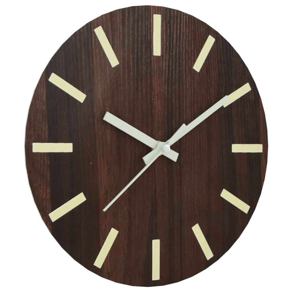 Orologio a Parete con Ore e Lancette Luminose Marrone ?30 cm CFW2759169