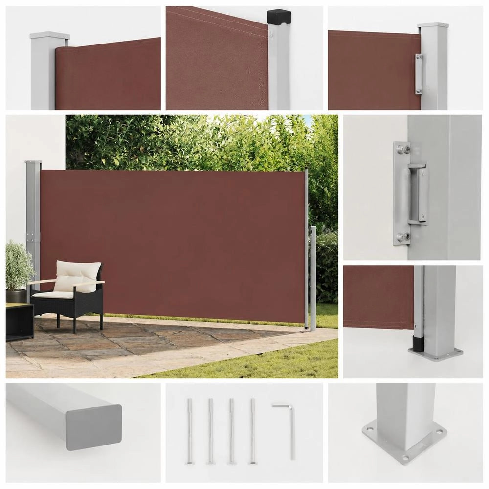 Extendable Side Awning 160x500 Cm Brown