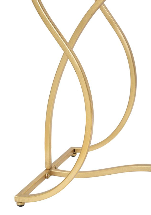 Console Sunshine 130x40x75 cm in Ferro e Specchio Oro e Nero