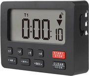 Cronometro Digitale per la Cucina con 4 Stopwatch a Conto alla Rovescia - Allarme Regolabile e Orologio Magnetico per Cucina, Fitness e Studio