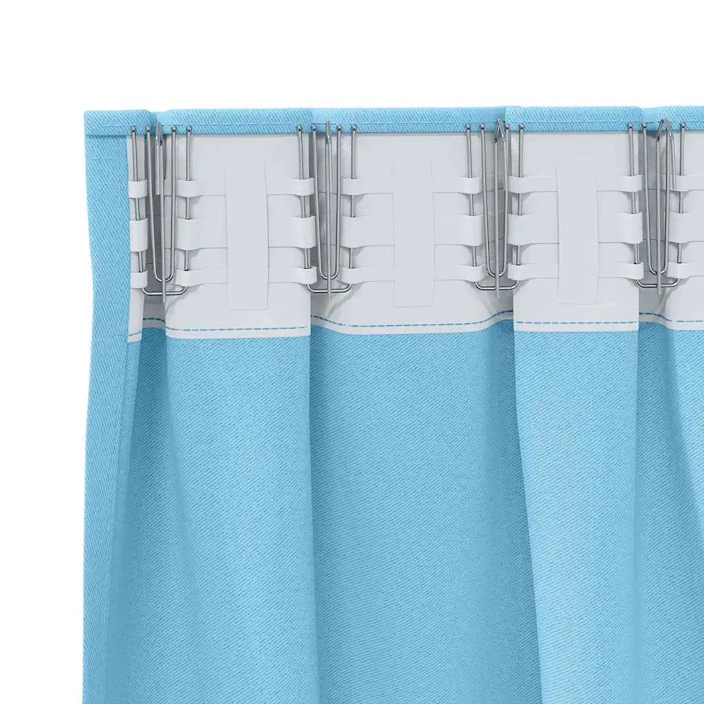 Tende Blackout con Anelli 2 pcs Blu Chiaro 260 x 140 cm 4107437
