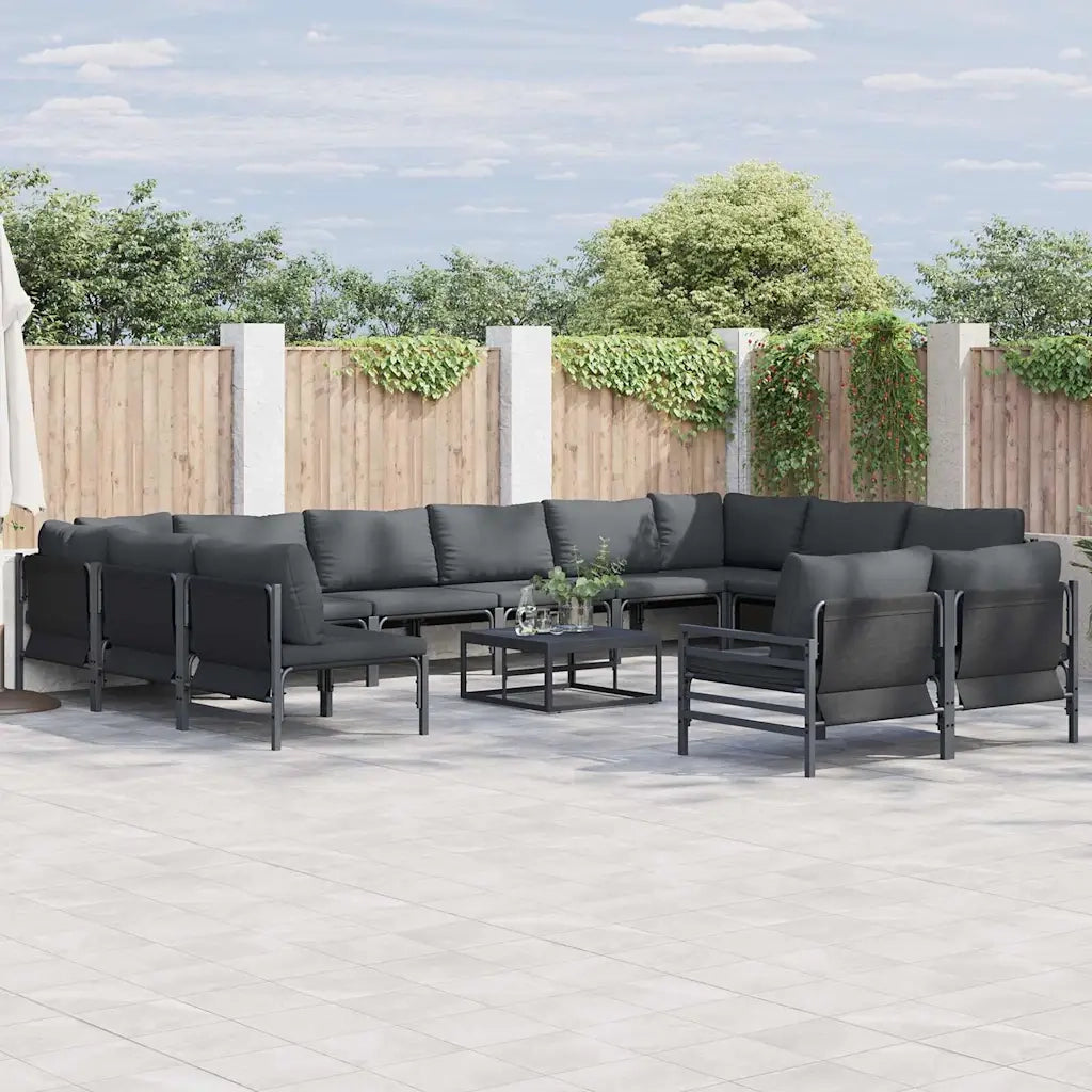 vidaXL Set Divano da Giardino 13 pcs Antracite Acciaio