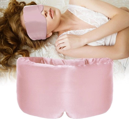 Slaapmasker in seta per donne e uomini - 100% idoneo per la pelle - grande maschera da notte - elastico regolabile - per uso domestico e viaggio - colore lilla chiaro