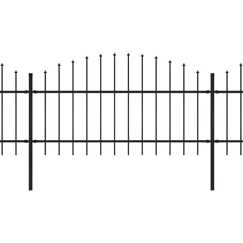 Recinzione da Giardino con Punta a Lancia in Acciaio 1673x125 cm Nero 277730