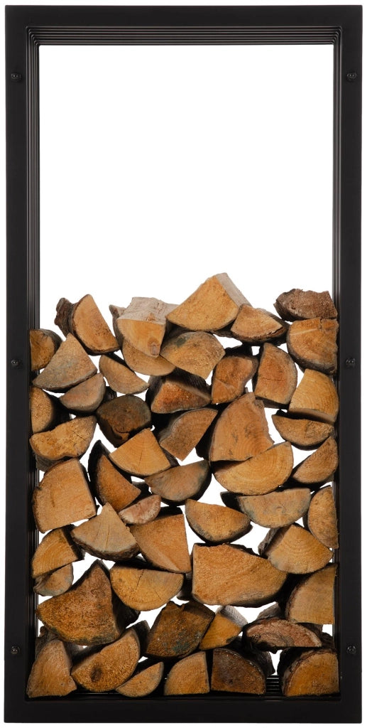 Portalegna IRVING in metallo nero opaco 40x50x100 cm