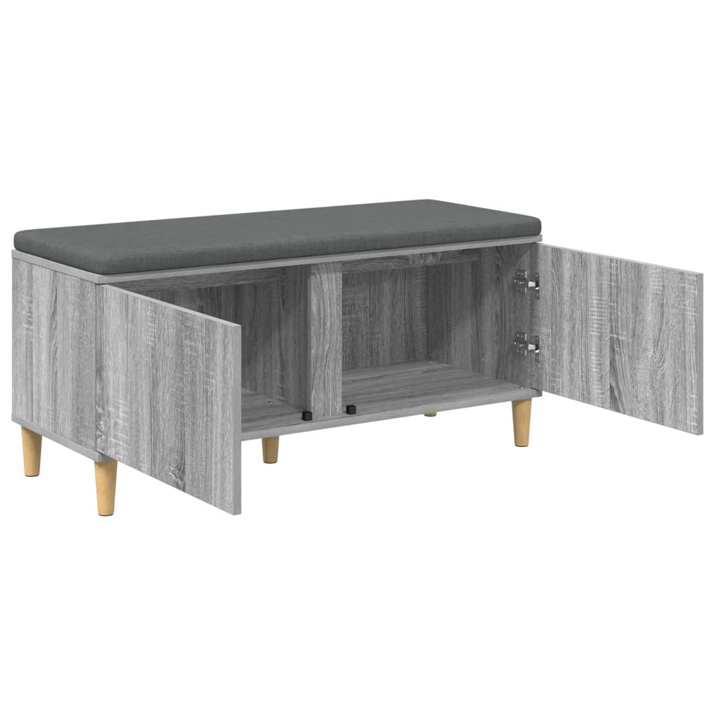 Panca per ingresso con cuscino-Sgabello-Panca da Corridoio Grigio Sonoma 60 x 38 x 46 cm 330661