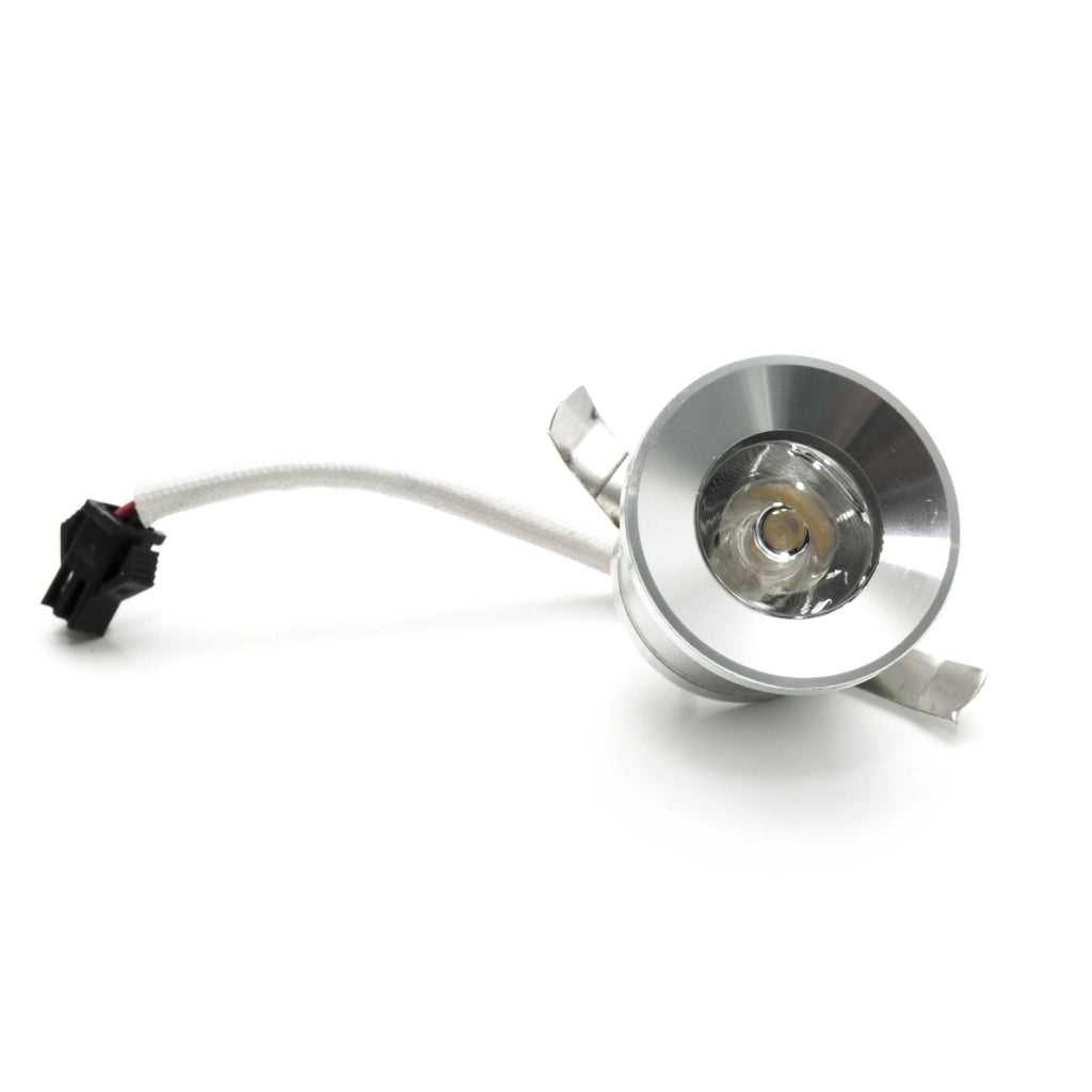 Faretto mini LED spot incasso luce scale segnapassi 1W 220V IP20 foro 25 30mm COLORE SILVER LUCE 4000K