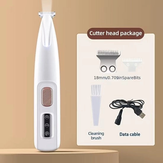 Trimmer per zampe per cani - Trimmer per zampe e unghie per cani - Trimmer per cani a micro-precisione - Set di taglio elettrico per zampe, occhi, orecchie, viso e coda (1 set)