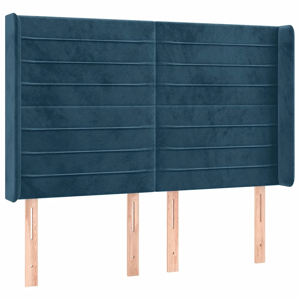 Letto a Molle con Materasso e LED Blu Scuro 140x200 cm 3139629