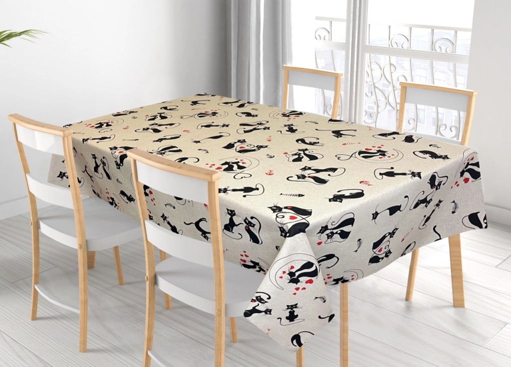 Tovaglia Per Salotto Cucina In Miros Misto Cotone Made In Italy Cat Nero RP - 140X300 - Cat Nero