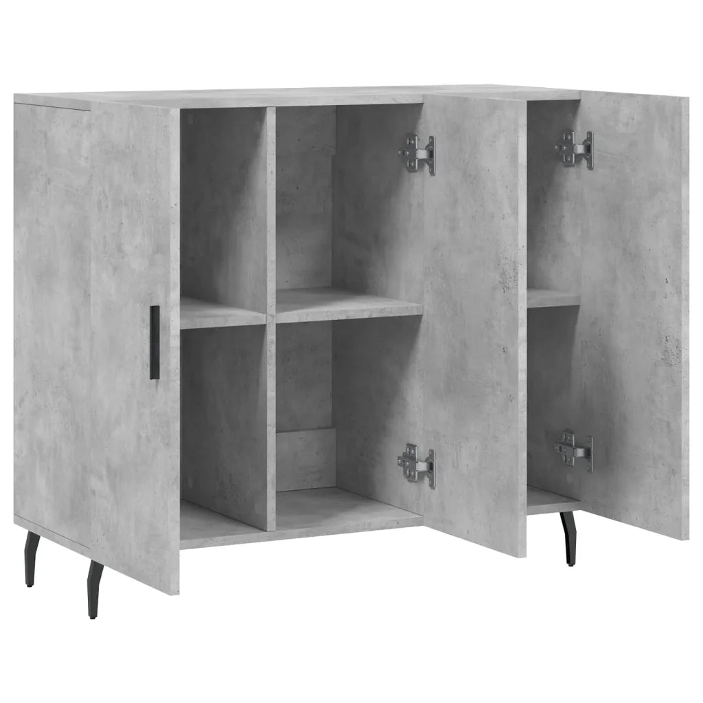 Credenza | Madia | Buffet da pranzo | Armadio da pranzo Grigio Cemento 90x34x80 cm in Legno Multistrato