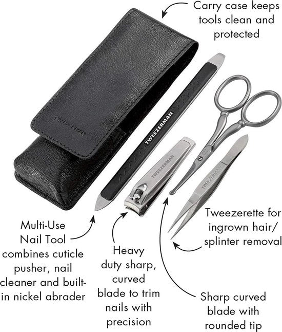 Set di cura per manicure e pedicure per uomini, set di regalo in acciaio inox
