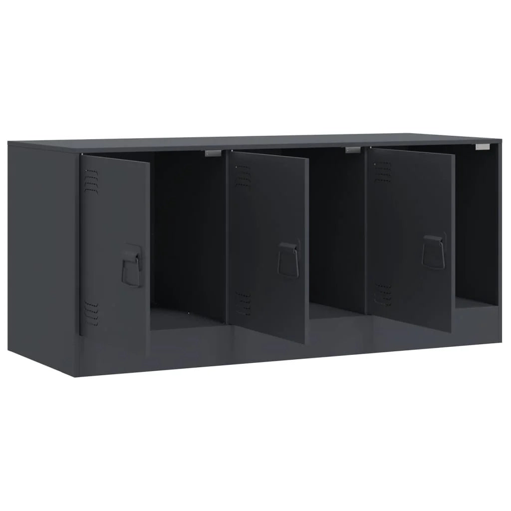 Mobile TV multimediale scaffale TV credenza TV sala da pranzo soggiorno camera da letto antracite 99 x 39 x 44 cm acciaio antracite 02_0026409