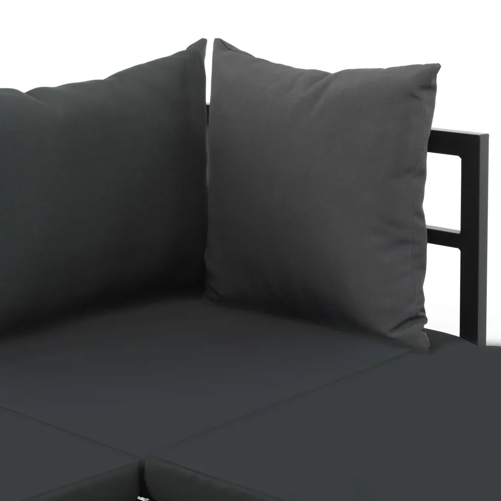 Set Divano da Giardino 2 pz ad Angolo Cuscini in Alluminio WPC 44704