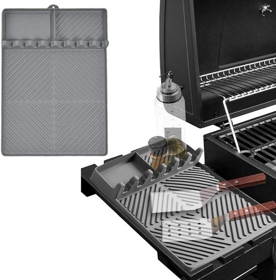 Accessori per Mat di Silicone per Griglia compatibili con BBQ Smoker Griglia Trolley XL per Tavolo Lato/Griglia Tavolo Lato (per lo Stoccaggio di Affilati per la Griglia)