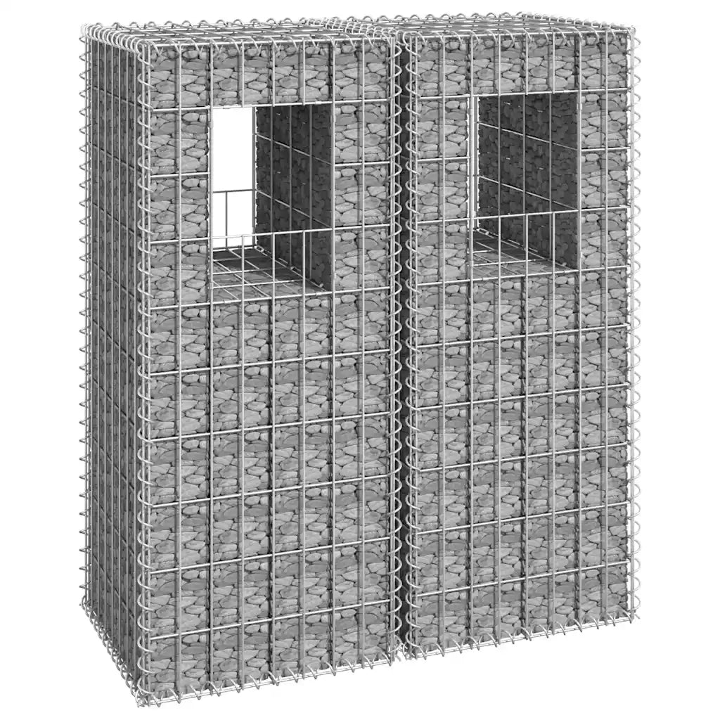 Cesti a Gabbione a Torre 2 pz 40x40x100 cm in Ferro 151261