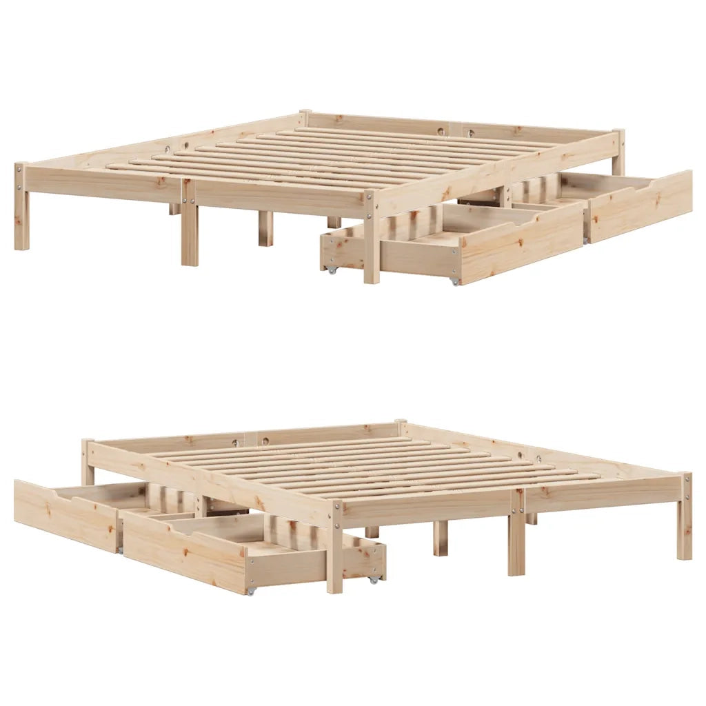 vidaXL Letto senza Materasso 140x190 cm in Legno Massello di Pino