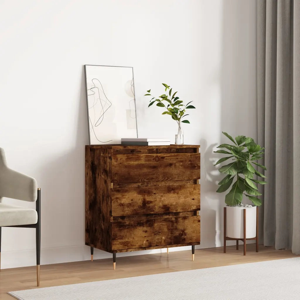 Credenza Rovere Fumo 60x35x70 cm in Legno Multistrato 827177