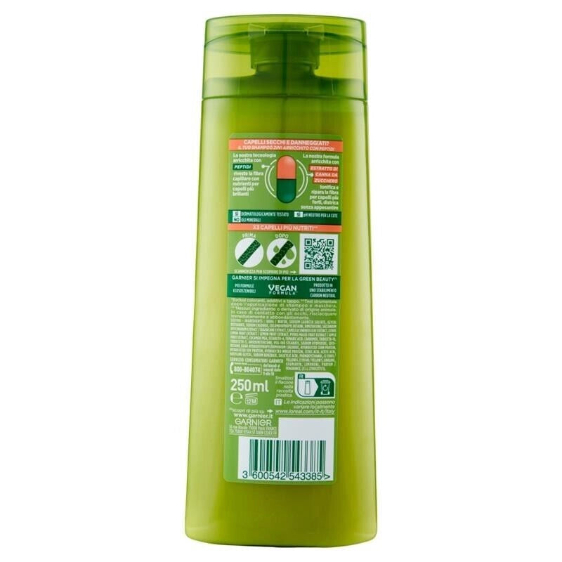 GARNIER FRUCTIS SHAMPOO 250 ML PER CAPELLI SECCHI E DANNEGGIATI  2IN1 NUTRIENTE X3 CAPELLI PIU NUTRITI