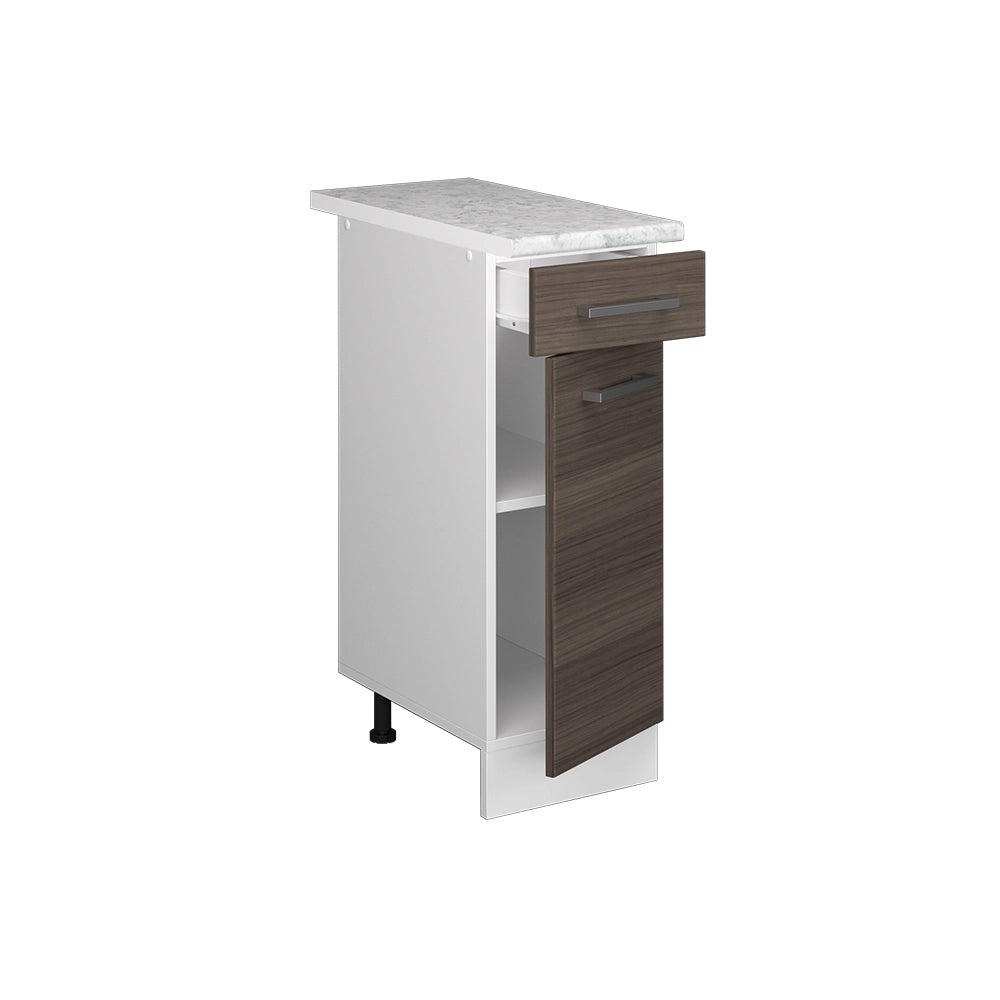 Mobiletto base per cucina R-Line Grigio nobile/Bianco 30 cm, PL Marmo Vicco