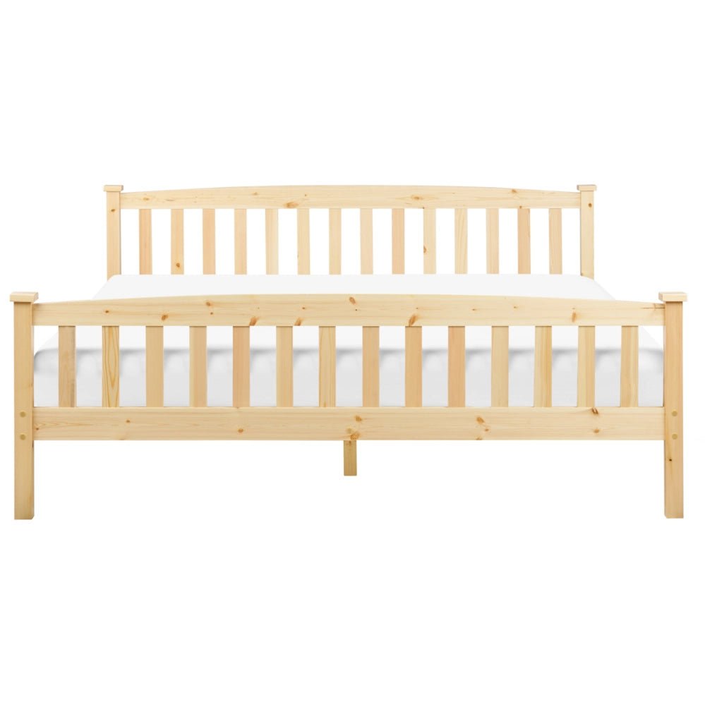 Letto matrimoniale in legno di pino chiaro 180 x 200 cm rete a doghe