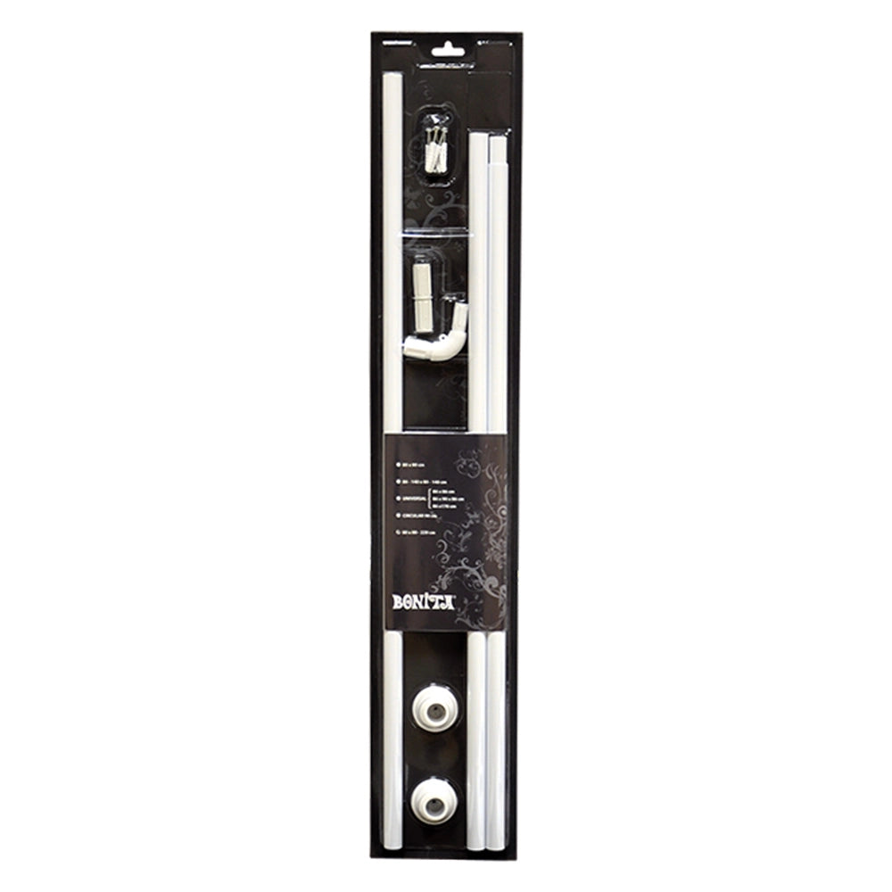 1pz telaio per tende doccia a 'l' estensibile cm 80-140 x 80-140 cod:ferx.208934nlm