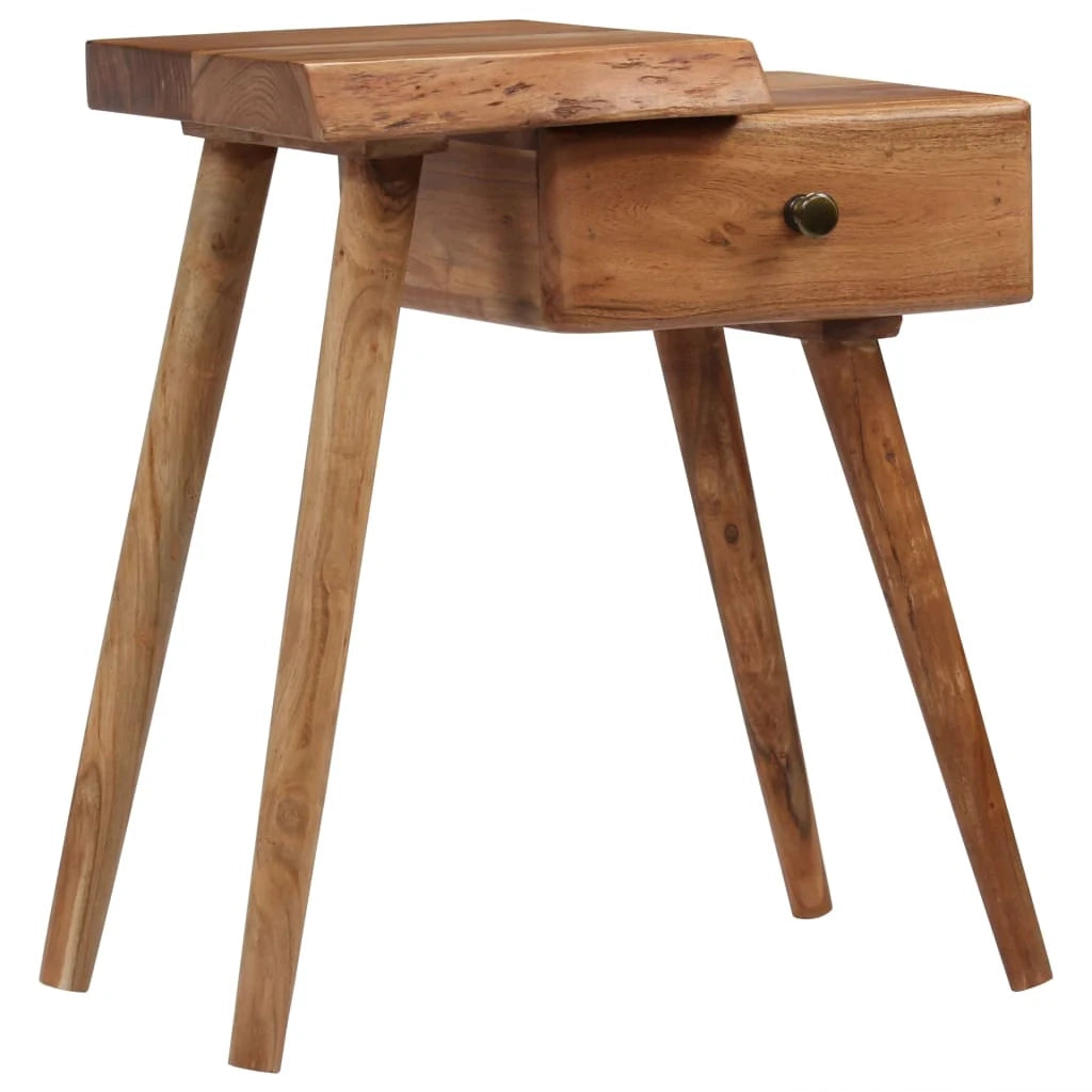 Comodino cassettiera mobile per camera da letto legno massello di acacia 45 x 32 x 55 cm 1402029