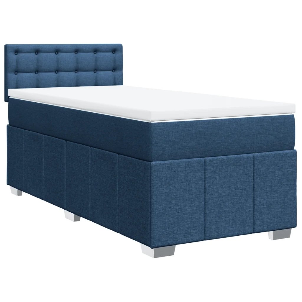 vidaXL Giroletto a Molle con Materasso Blu 80x200 cm inTessuto