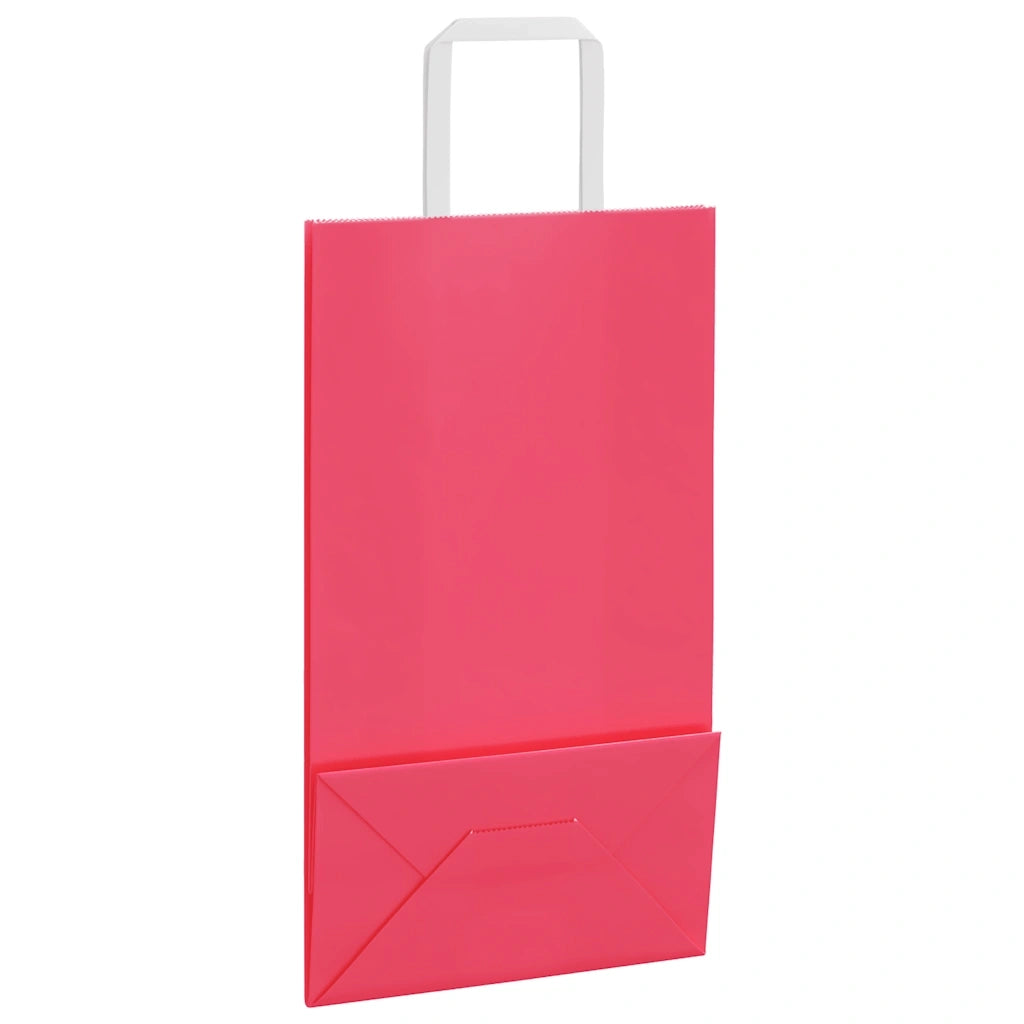 Sacchetti di Carta 250 pz con Manici Rosa 21x11x36 cm