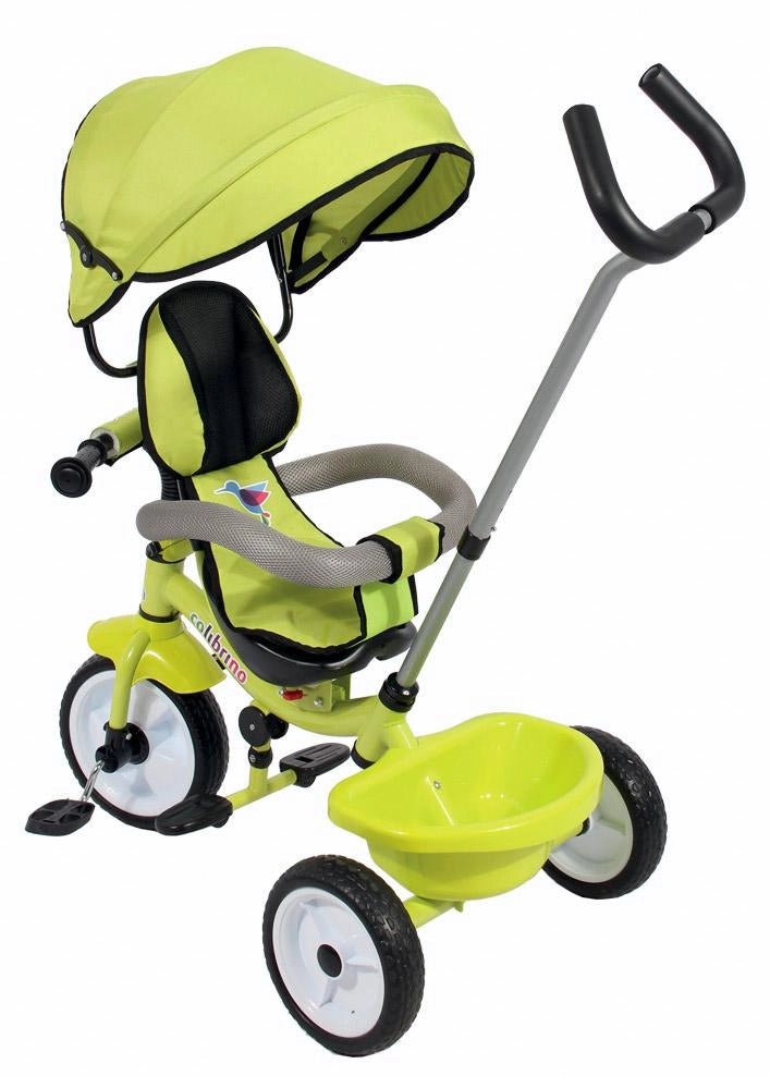 Triciclo a Spinta Seggiolino Reversibile per Bambini Miller Colibrino Verde
