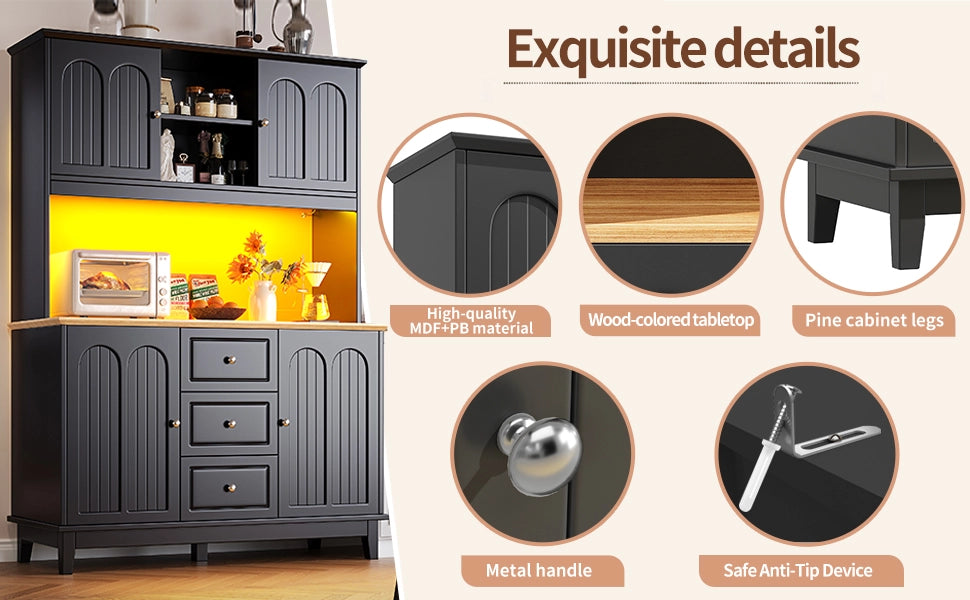Vetrina Soggiorno con LED, Musica e App ¨C MINIMAL ¨C 4 Ante, 3 Cassetti, 120x40x180