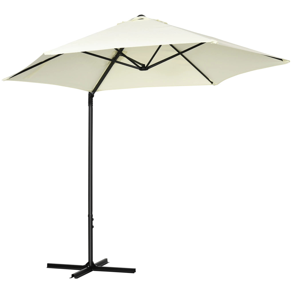 Ombrellone da Giardino a Sbalzo 2.6x2.5 m con Rotazione a 360¡ã e Manovella, Beige