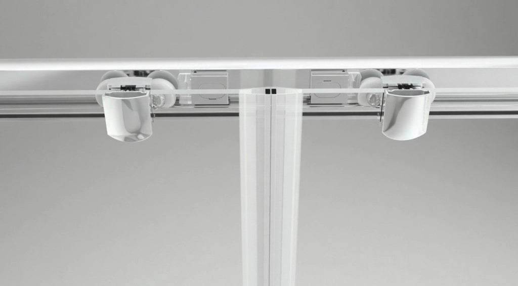 Box doccia a nicchia 140 cm porta scorrevole apertura centrale H195 cm LISA Cromato