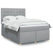 vidaXL Giroletto a Molle con Materasso Grigio Chiaro160x200 cm Tessuto