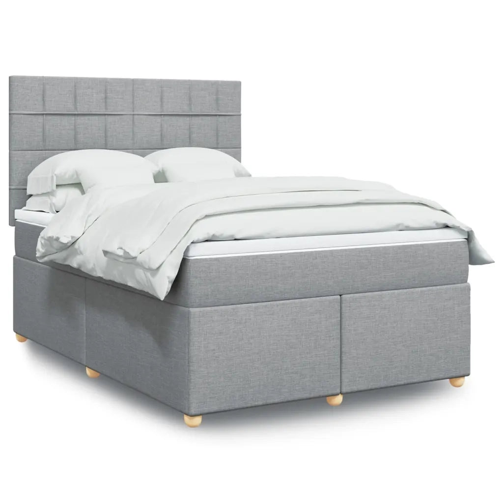 vidaXL Giroletto a Molle con Materasso Grigio Chiaro160x200 cm Tessuto