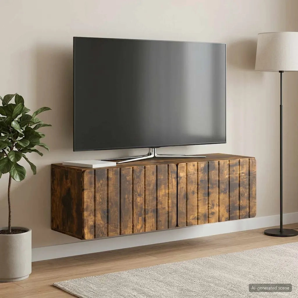 Mobile Porta TV da Muro Rovere Fumo 98 x 31 x 30 cm 898390