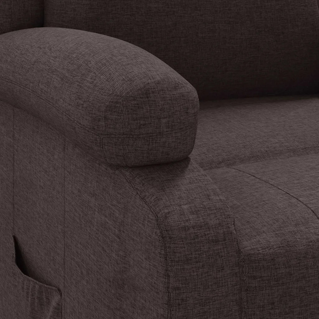 Divano Sedia-Poltrona Reclinabile Marrone Scuro in Tessuto 569557