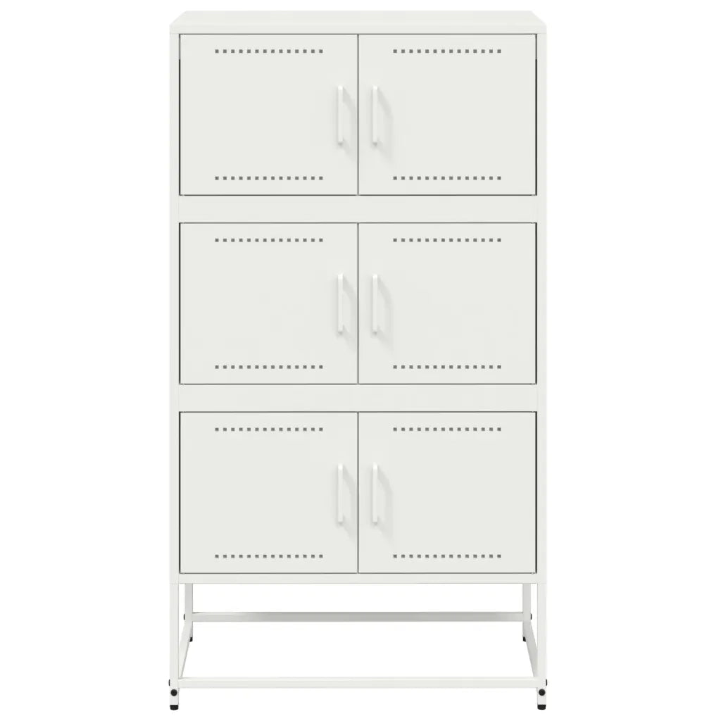 Credenza-Buffet-Armadio da cucina Bianca 68,5x38,5x123,5 in Acciaio