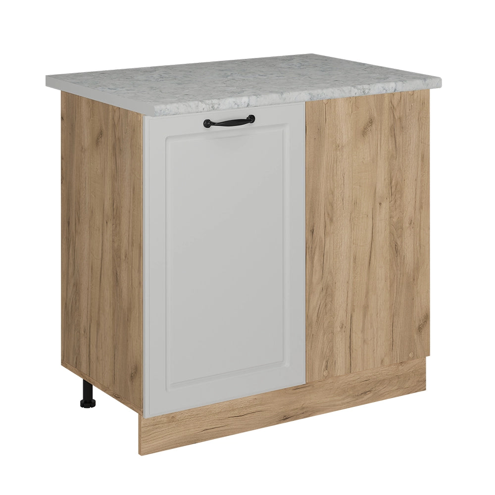Mobile ad angolo cucina R-Line Bianco rustico/Rovere dorato 86 cm PL Marmo Vicco