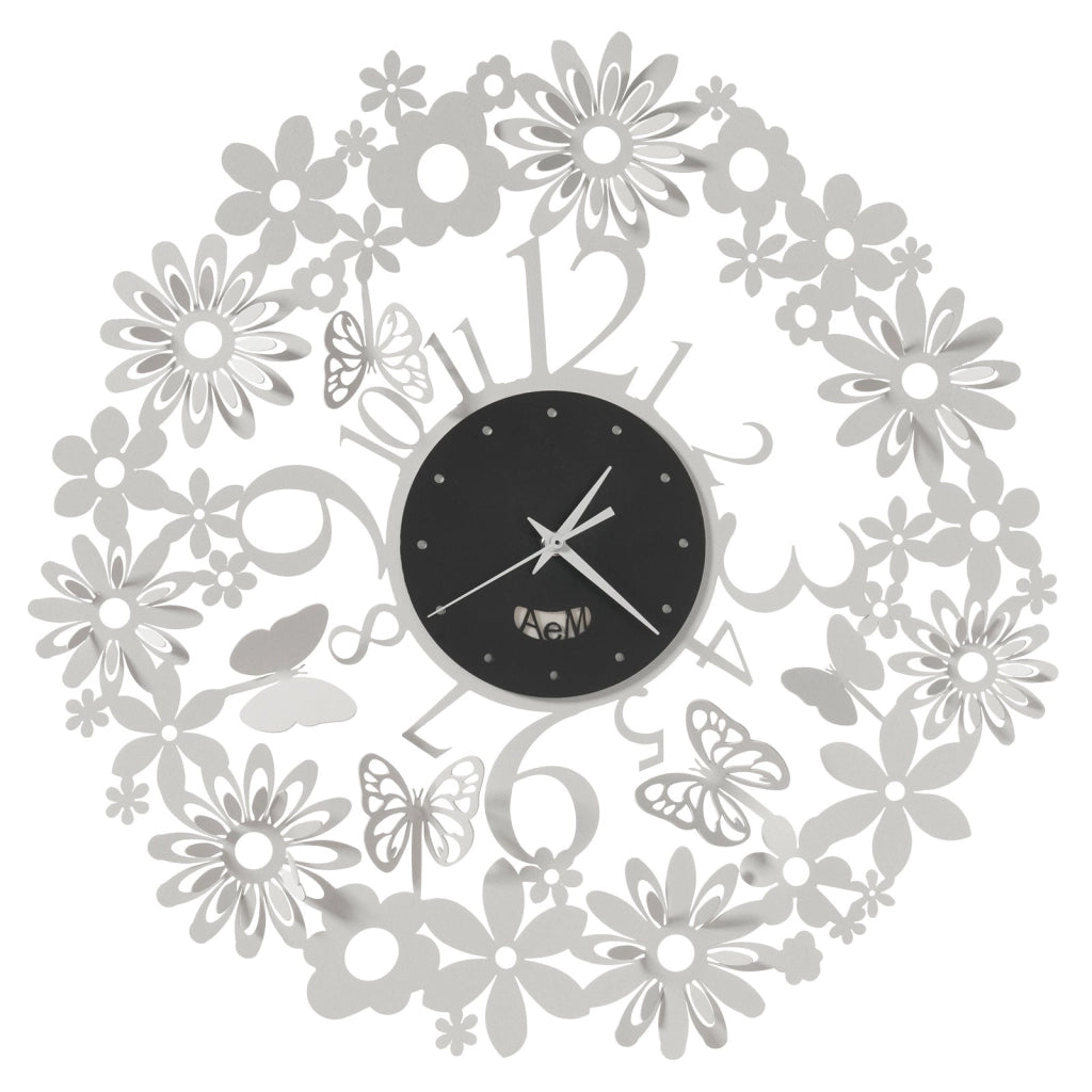 Orologio da parete di design Margherite Bianco marmo e nero