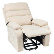 Poltrona reclinabile elettrica Poliestere beige chiaro Seduta singola imbottita con poggiapiedi Funzione di sollevamento Design moderno Relax