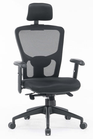 Sedia Poltrona Direzionale da Ufficio in Tessuto e Rete Philadelphia Nera