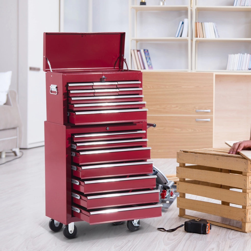 Carrello portautensili con cassettiera ¨C Xylo ¨C rosso con cassetti chiudibili a chiave