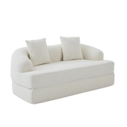 Divano letto 2 posti - con funzione letto e schienali separati - in chenille beige