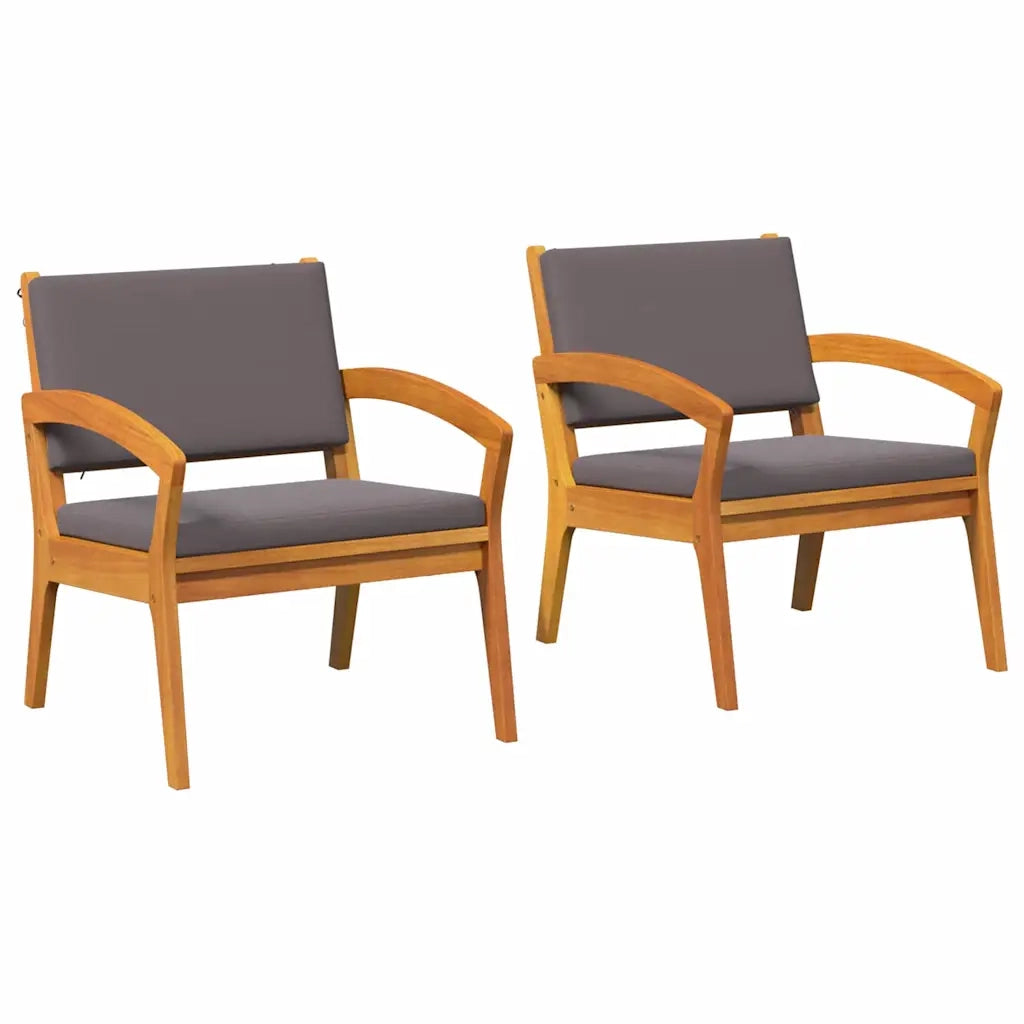 Sedia da Giardino 2 pcs Olio Naturale Legno di Acacia Massello 4106469