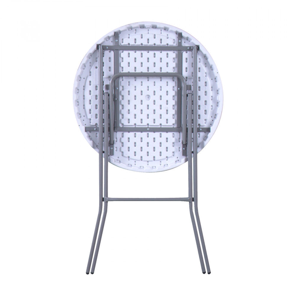 Tavolo Catering Pieghevole 80x110 h cm in Acciaio Bianco