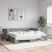 Divano Letto con Letto Estraibile-Sofa Letto-Daybed Grigio Chiaro 90x200 Tessuto 276973