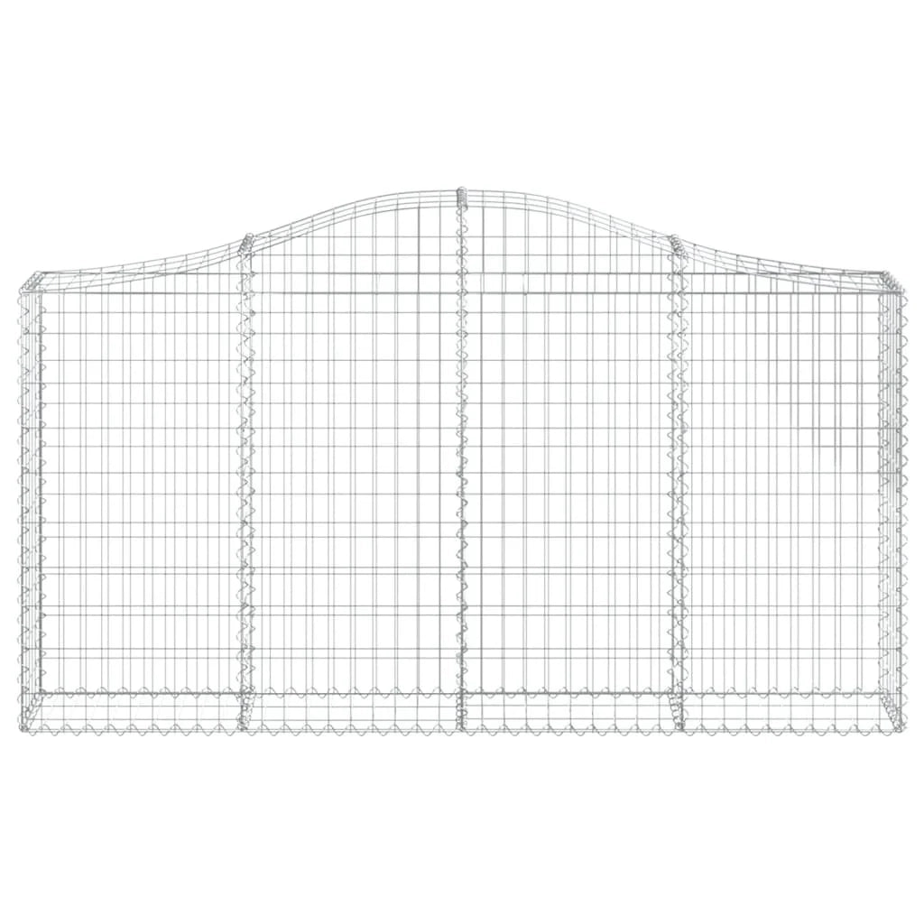 Set di 4 gabbioni ad arco per recinzioni gabbie e muri di contenimento 200 x 30 x 100/120 cm ferro zincato argento 02_0041420
