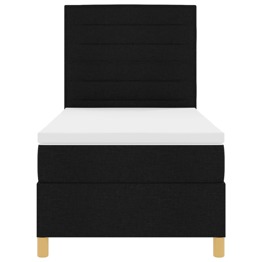 Letto a Box Spring con Materasso Nero Singolo