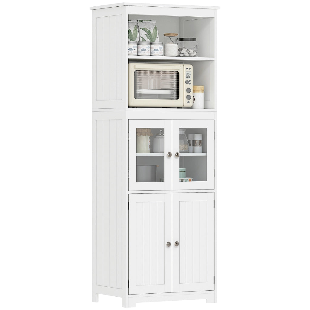 Armadio da cucina con ante scorrevoli e ripiani regolabili ¨C zephmum ¨C 60x30x162 cm bianco